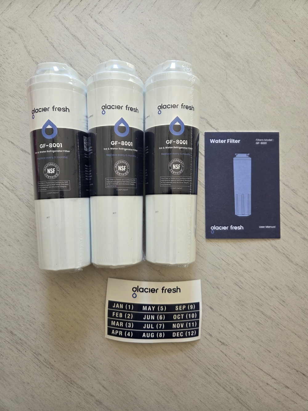 GLACIER FRESH UKF8001 Compatible with Whirlpool Refrigerator Water Filter 4